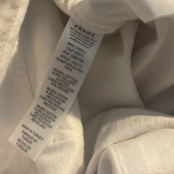 Frame Le Garcon Mid-Rise Distressed White Boyfriend Jeans Size 29 (US-8) NWT - Picture 14 of 15